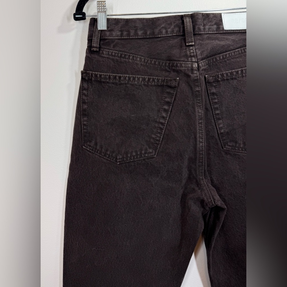 NWOT Re/Done Women’s 70s High Rise Skinny Boot Size 26 in Cocoa - Picture 7 of 10